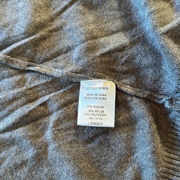 Ter a rose gray long knitted cardigan NWT L - Picture 11 of 11